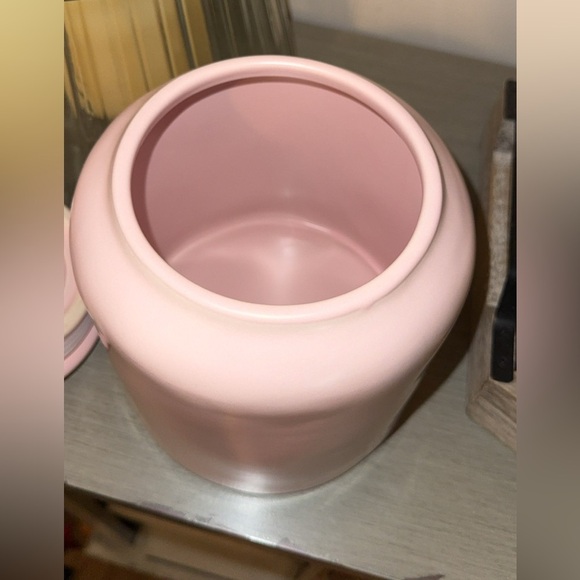 RAE DUNN HTF Ceramic Pink Mom's Snacks Cookie Food Storage 8” Jar w/Lid - Picture 3 of 7